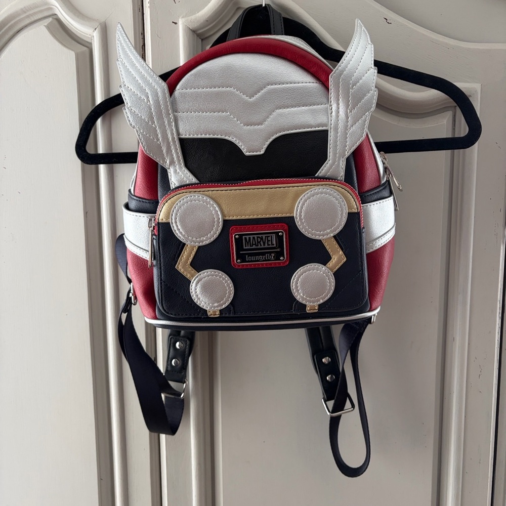 Loungefly Marvel Thor Backpack - Red, Black, Silver